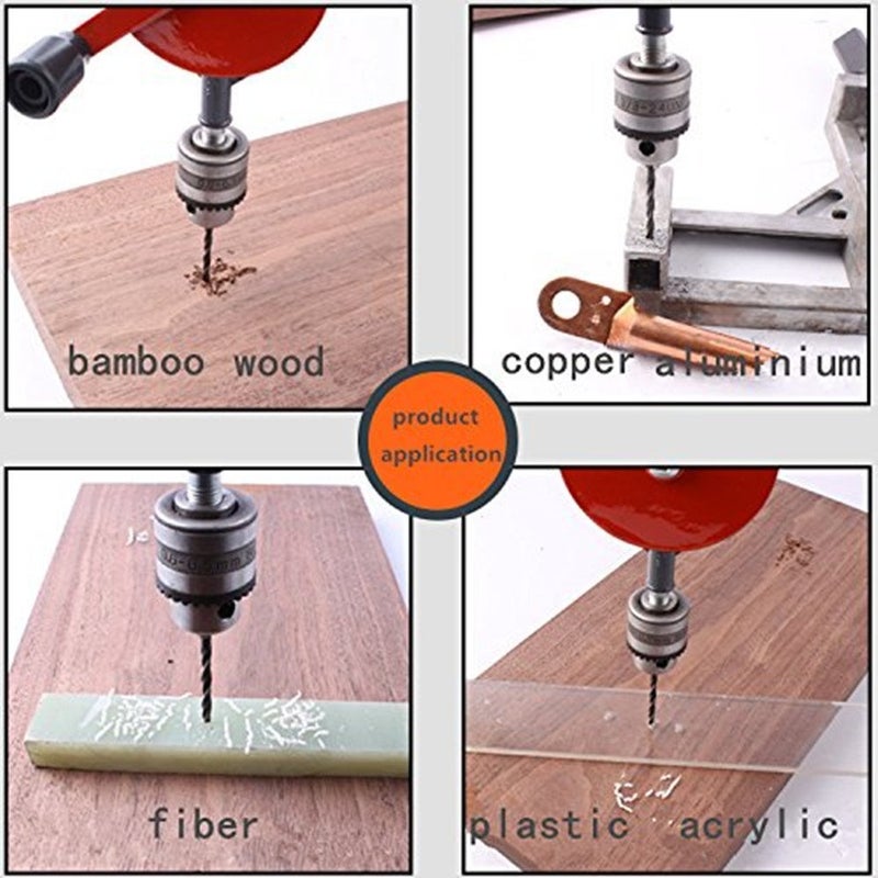 WEICHUAN Manual Hand Drill 3/8-Inch Capacity-Powerful and Speedy, Manual 3/8 inch Mini Hand Drill with Finely Cast Steel Double Pinions Design, 3 Jaw Chucks and Grip Handle - Image 2